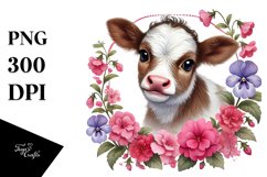 Cute Baby Gnome with Impatiens, Watercolor PNG Product Image 1