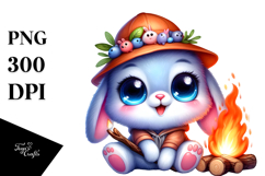 Vibrant Rabbit with Campfire, Transparent PNG Product Image 1
