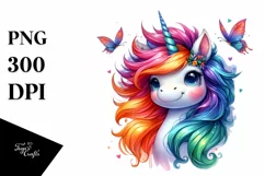 Vibrant Cute Unicorn Clipart PNG Product Image 3