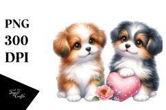 Puppies Heart , Clipart |T-shirt, Mug, Tumbler Product Image 1