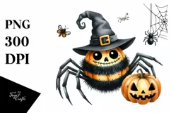 Funny Watercolor Halloween Spider | Sublimation Clipart Product Image 3