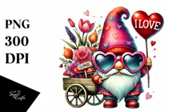 Valentines Gnome, I Love You PNG Product Image 1