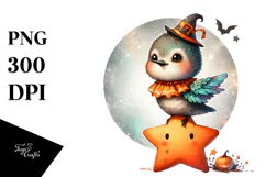 Cute Halloween Baby Hummingbird PNG Product Image 1