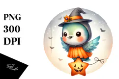 Cute Halloween Baby Hummingbird PNG Product Image 1