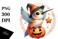 Cute Halloween Baby Hummingbird PNG Product Image 1