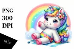 Baby Unicorn Wearing Rainbow Beach Towel | Sublimation | Product Image 3
