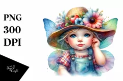 colorful Baby Fairy in Farmer's Hat Product Image 1