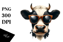 Funny Cow with Sunglasses PNG Product Image 1