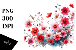 Vibrant Watercolor with Small Red Flowers Product Image 1