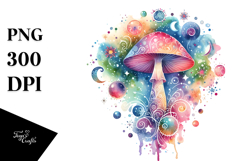 Colorful Celestial Mushroom PNG Product Image 1