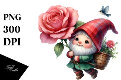 Floating Gnome with Rose PNG Product Image 1