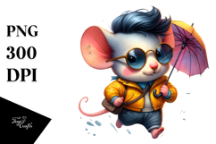 Vibrant Baby Mouse with Cool Haircut PNG Product Image 1