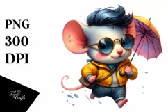 Vibrant Baby Mouse with Cool Haircut PNG Product Image 3