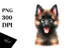 Cute Malinois with Big Eyes PNG Product Image 1