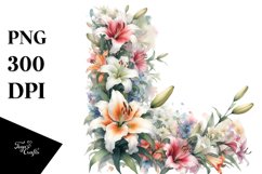 Washed Watercolor Colorfull Lily PNG Product Image 3