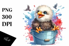 Colorful Bald Eagle Baby Bucket | Sublimation | Clipart Product Image 3