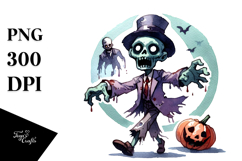 Simple Halloween Clipart of Zombie PNG Product Image 1
