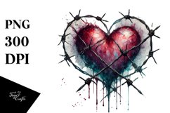 Heart Washed Watercolor Style PNG Product Image 1