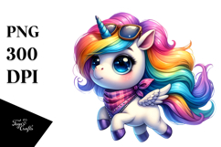 Jumping Unicorn with Cool Haircut, PNG Product Image 1