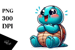 Cute Cartoon Turtle, Transparent PNG Product Image 1