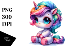 Expressive Baby Unicorn, Transparent PNG Product Image 1