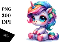Expressive Baby Unicorn, Transparent PNG Product Image 1
