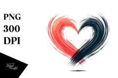 Heart with Wings and Fire, Artistic PNG Product Image 1