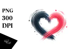 Heart with Wings and Fire, Artistic PNG Product Image 1
