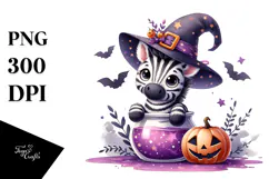 Cute Baby Zebra Halloween, High-Res PNG Product Image 1
