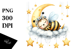 Boho Baby Bee Summer Moon PNG Product Image 1