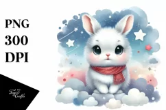 Colorful Arctic Hare Baby Flowers | Sublimation | Clipart Product Image 1
