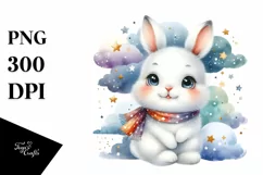 Colorful Arctic Hare Baby Stars | Sublimation | Clipart Product Image 1