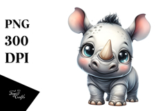 Cute Baby Rhino, Transparent PNG Product Image 1