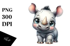 Cute Baby Rhino, Transparent PNG Product Image 1