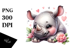 Cute Baby Rhino, Transparent PNG Product Image 1