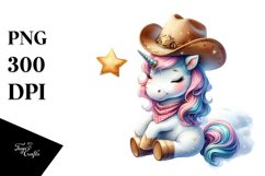 Inspired Cowboy Unicorn Clipart Product Image 1