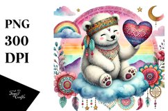 Boho Baby Polar Bear PNG Product Image 1