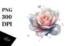 Shiny Rose with Metallic Insertions, Transparent PNG Product Image 1