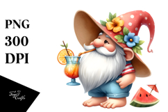 Whimsical Gnome with Cocktail PNG Product Image 1