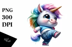 Cute Baby Unicorn Dancing PNG Product Image 3