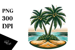 Tropical Tree Beach, 20 oz Tumbler PNG Product Image 1