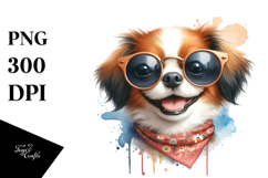 Funny Dog with Funny Sunglasses PNG Product Image 1