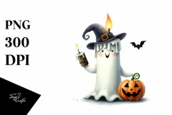 Funny Watercolor Halloween Candle | Sublimation Clipart Product Image 3