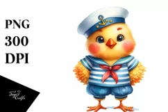 Colorful Funny Chicken in Sailor Suit | Clipart Product Image 3
