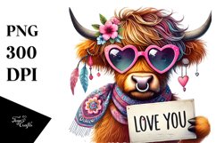 Highland Calf, Love You PNG Product Image 1