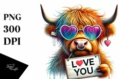 Highland Calf, Love You PNG Product Image 1