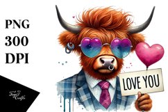 Highland Calf, Love You PNG Product Image 1