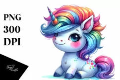 Vibrant Cute Unicorn Clipart PNG Product Image 1
