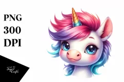 Vibrant Cute Unicorn Clipart PNG Product Image 3