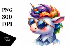 Vibrant Cute Unicorn Clipart PNG Product Image 3